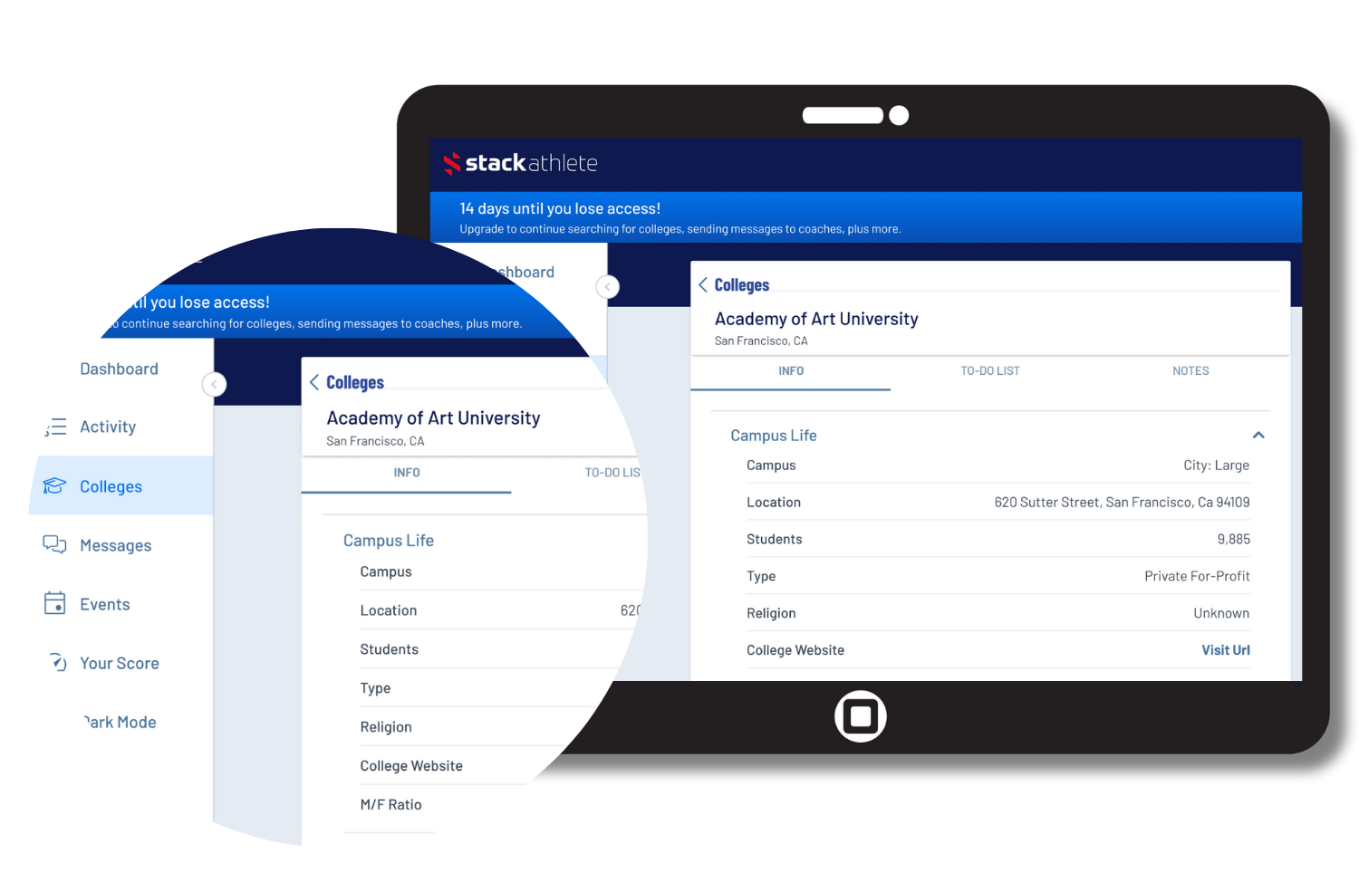 captainu teams high school recruiting app image